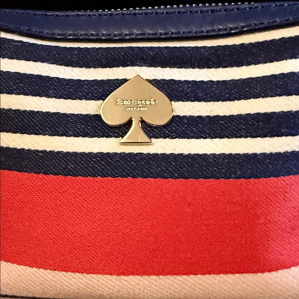 EUC Kate Spade New York Striped Crossbody Storybook Lining - Picture 9 of 9